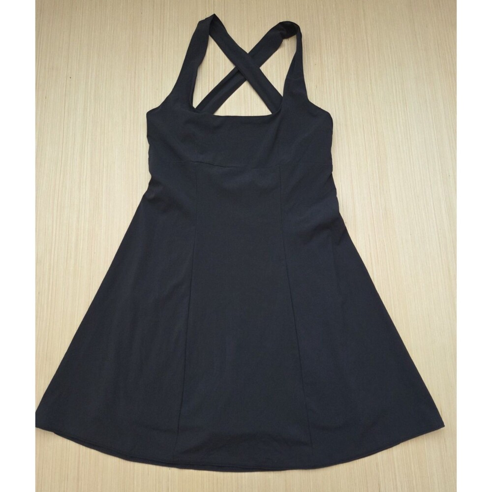 Outdoor Voices Women's Small Cross Back Athletic Dress Black Built In